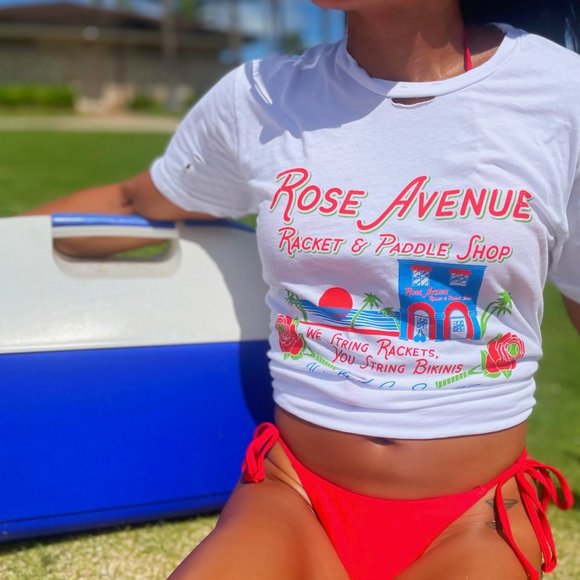 Rose Avenue Racket & Paddle Shop Rocker Tee - Picture 1 of 1